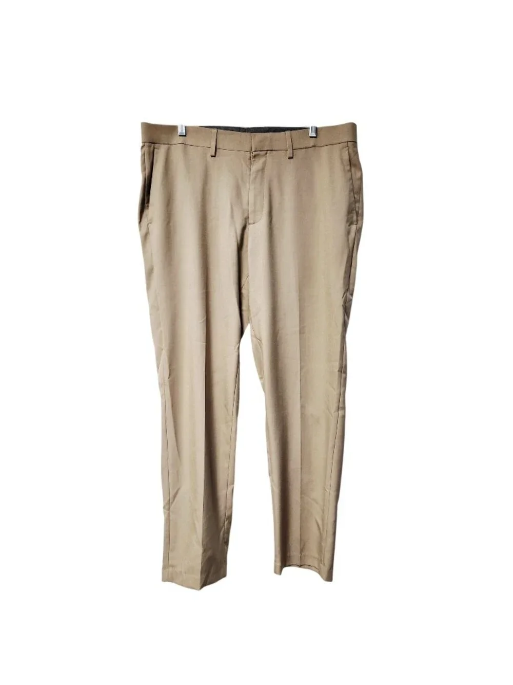 Haggar Mens Slim Fit Premium Comfort Khaki Dress Pants 38x30 Beige